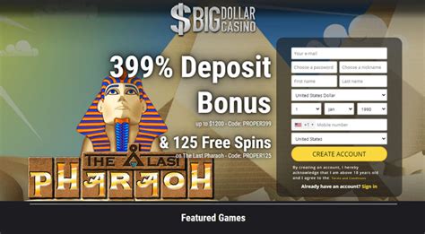 No deposit bonus offers at Big Dollar Casino.